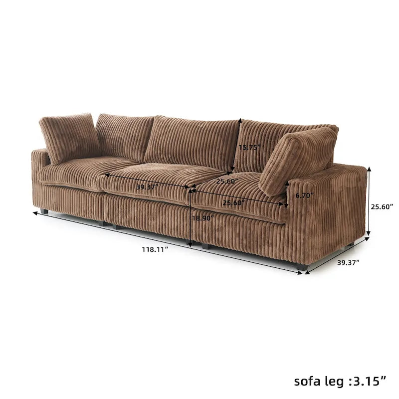 Weiches Plüsch Modulares Sektionssofa Modern Gepolstertes Wohnzimmer-Sofa