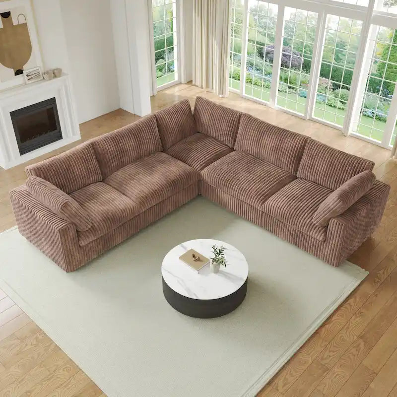 Cloud Ecksofa, weich gepolstertes modulares Sektionssofa mit Daunenfüllung für das Wohnzimmer