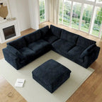 Cloud Ecksofa, weich gepolstertes modulares Sektionssofa mit Daunenfüllung für das Wohnzimmer