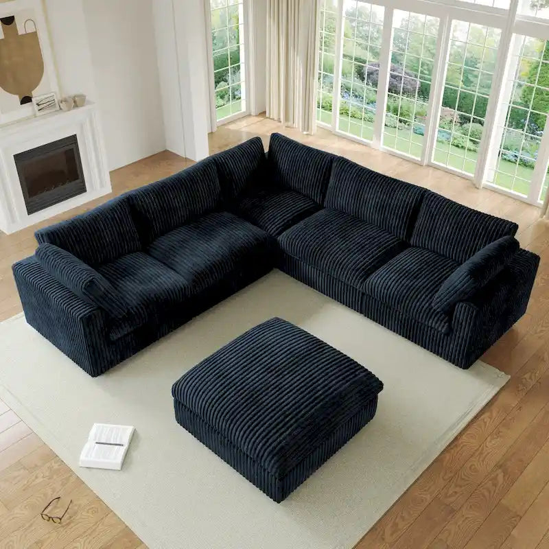 Cloud Ecksofa, weich gepolstertes modulares Sektionssofa mit Daunenfüllung für das Wohnzimmer
