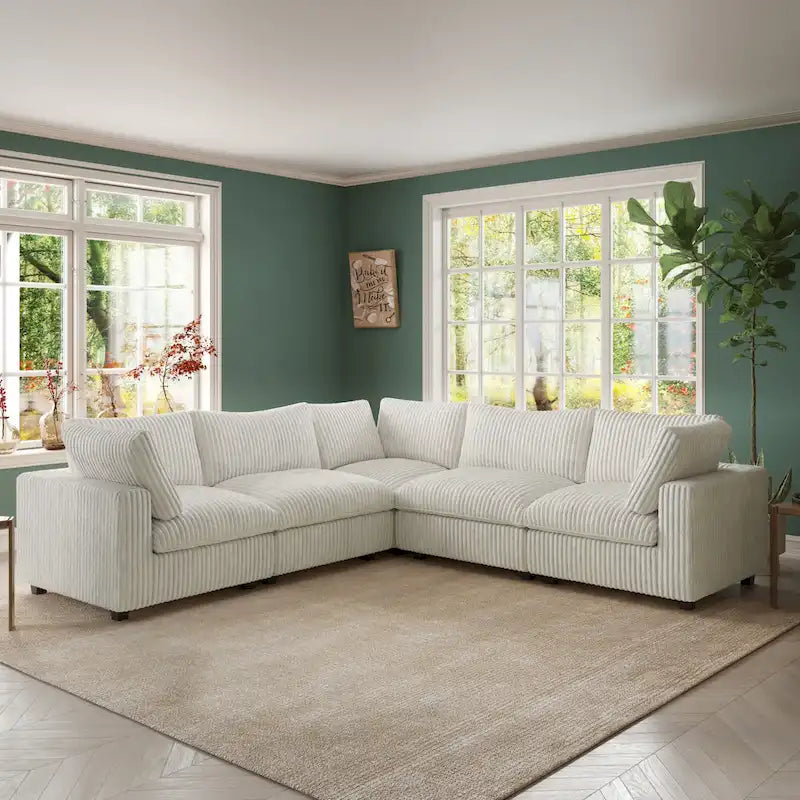 Cloud Ecksofa, weich gepolstertes modulares Sektionssofa mit Daunenfüllung für das Wohnzimmer