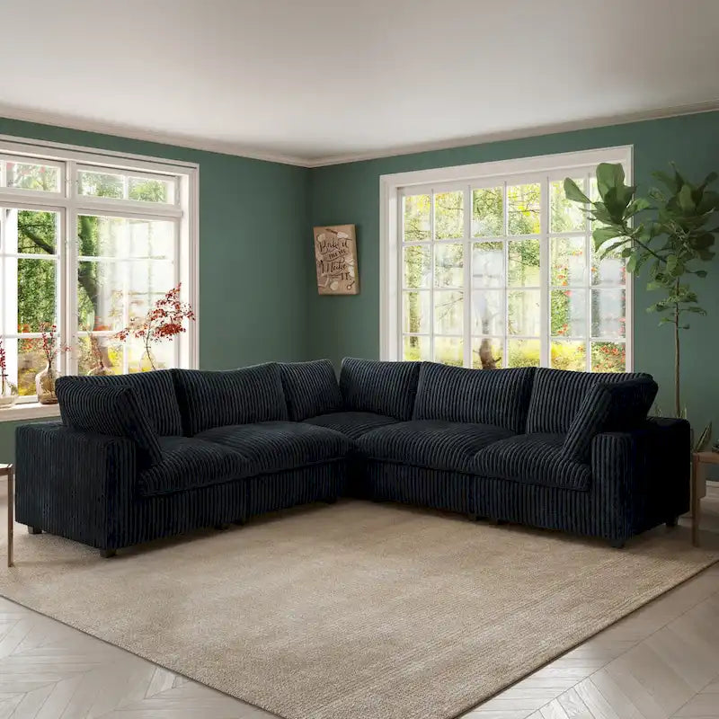 Cloud Ecksofa, weich gepolstertes modulares Sektionssofa mit Daunenfüllung für das Wohnzimmer
