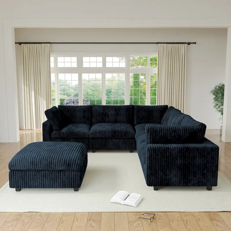 Cloud Ecksofa, weich gepolstertes modulares Sektionssofa mit Daunenfüllung für das Wohnzimmer