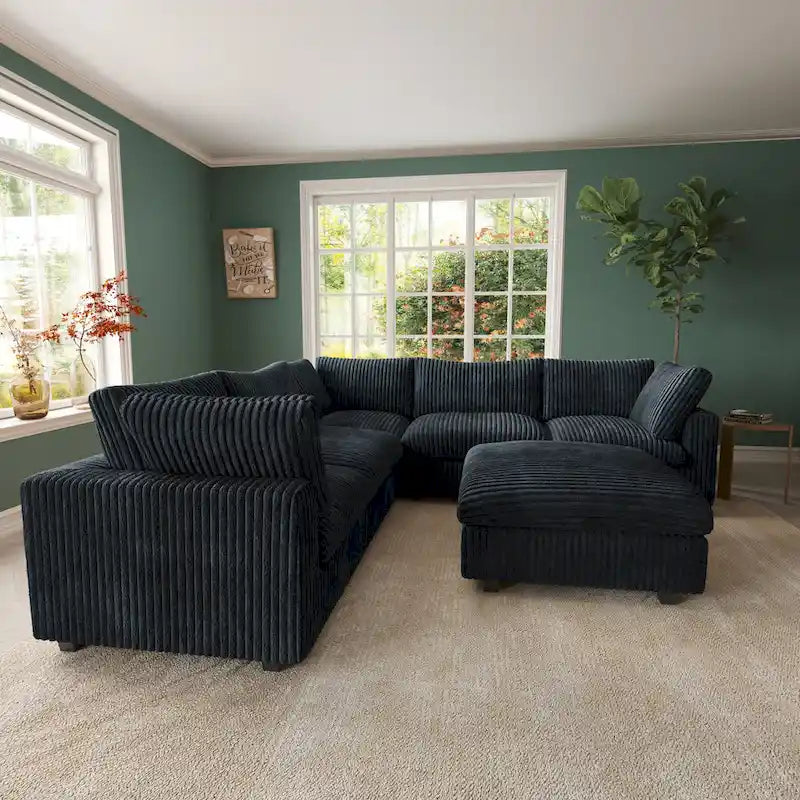 Cloud Ecksofa, weich gepolstertes modulares Sektionssofa mit Daunenfüllung für das Wohnzimmer
