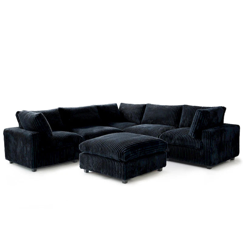 Cloud Ecksofa, weich gepolstertes modulares Sektionssofa mit Daunenfüllung für das Wohnzimmer