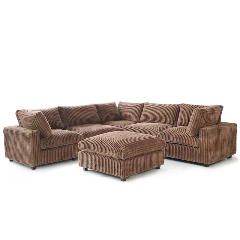 Cloud Ecksofa, weich gepolstertes modulares Sektionssofa mit Daunenfüllung für das Wohnzimmer