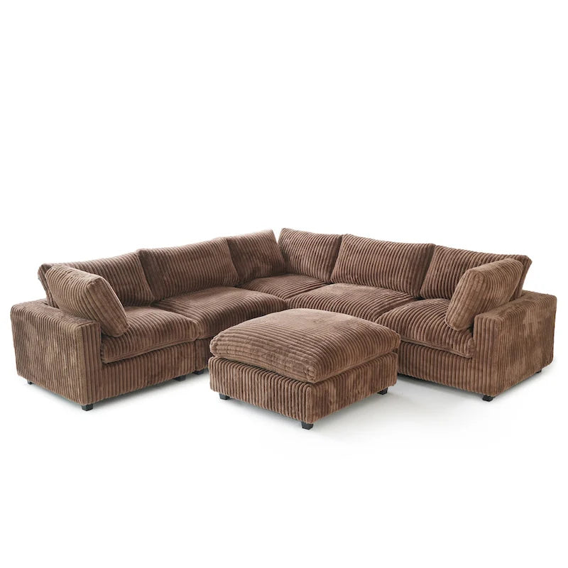 Cloud Ecksofa, weich gepolstertes modulares Sektionssofa mit Daunenfüllung für das Wohnzimmer