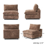 Cloud Ecksofa, weich gepolstertes modulares Sektionssofa mit Daunenfüllung für das Wohnzimmer