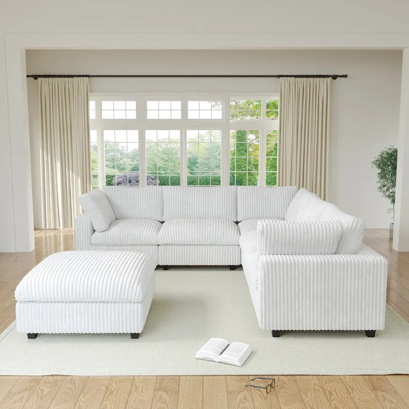 Cloud Ecksofa, weich gepolstertes modulares Sektionssofa mit Daunenfüllung für das Wohnzimmer