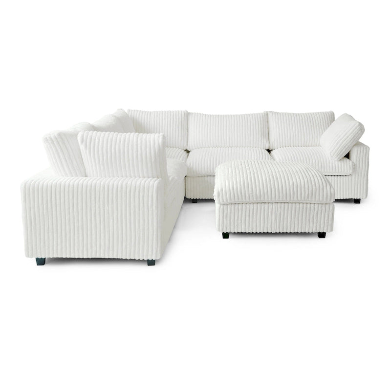 Cloud Ecksofa, weich gepolstertes modulares Sektionssofa mit Daunenfüllung für das Wohnzimmer