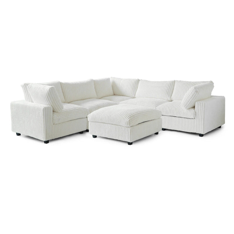 Cloud Ecksofa, weich gepolstertes modulares Sektionssofa mit Daunenfüllung für das Wohnzimmer