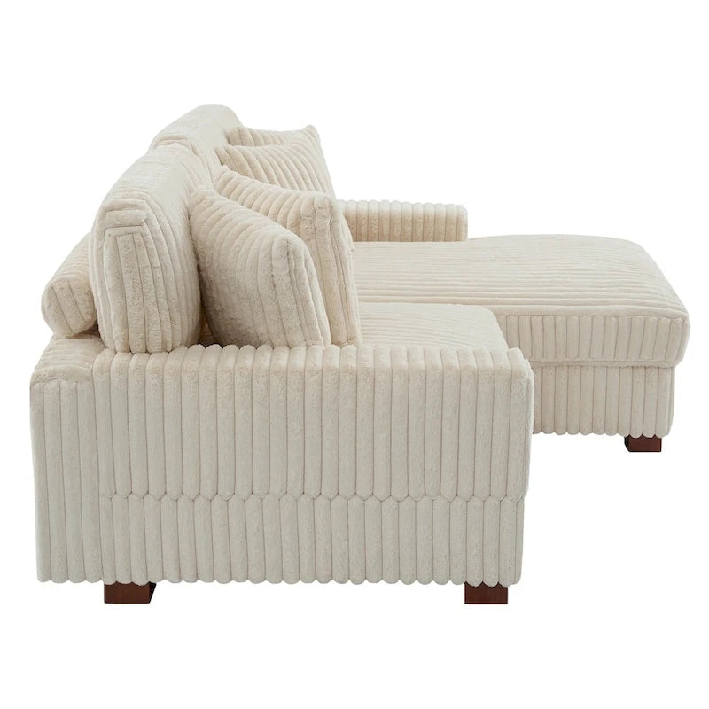 Polster-Chenille-Samt-Ecksofa, modulares Sofa mit Récamiere