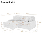 Polster-Chenille-Samt-Ecksofa, modulares Sofa mit Récamiere