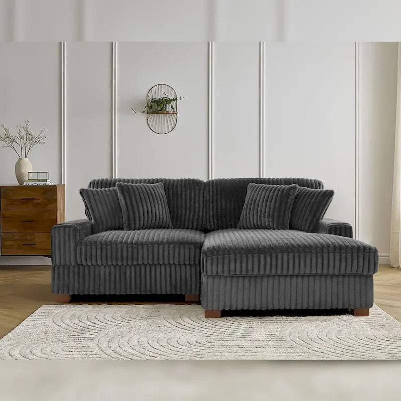 Polster-Chenille-Samt-Ecksofa, modulares Sofa mit Récamiere