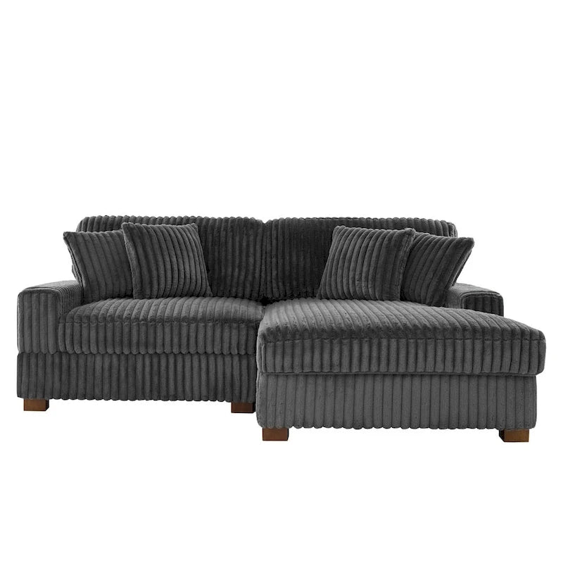 Polster-Chenille-Samt-Ecksofa, modulares Sofa mit Récamiere