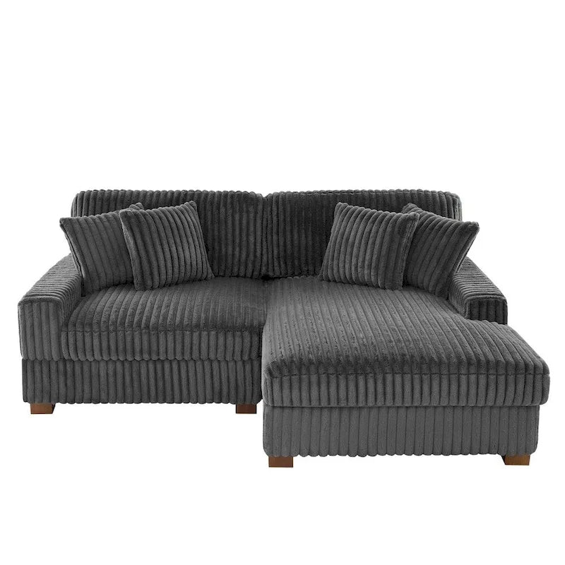 Polster-Chenille-Samt-Ecksofa, modulares Sofa mit Récamiere