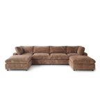 Modulares 6-Sitzer U-Sofa, Übergroßes, Plüschiges und Gemütliches Sofa mit Mehreren Kissen