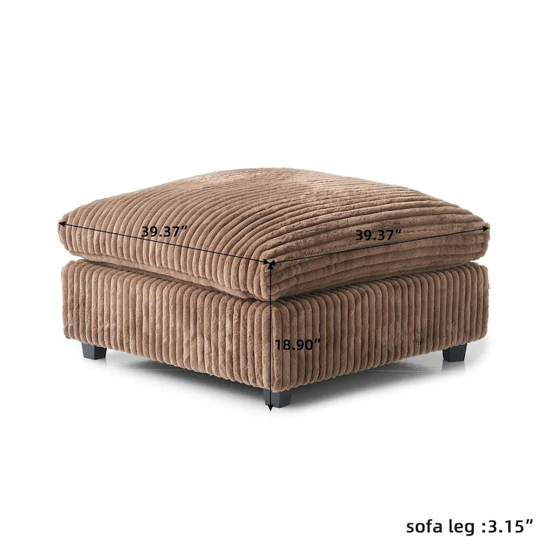 Modulares 6-Sitzer U-Sofa, Übergroßes, Plüschiges und Gemütliches Sofa mit Mehreren Kissen