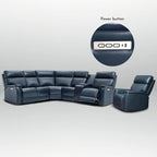105 W Funktionssofa-Set aus echtem Leder mit dreifacher Power-Funktion, einer Konsole, USB- und USB-C-Anschlüssen
