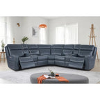 110 W Breite Echtleder Power-Sofa mit Stauraum, USB- und USB-C-Anschluss für Wohnzimmer