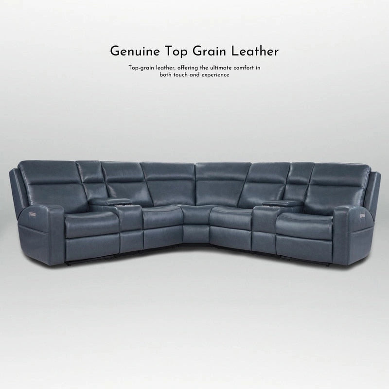 110 W Breite Echtleder Power-Sofa mit Stauraum, USB- und USB-C-Anschluss für Wohnzimmer