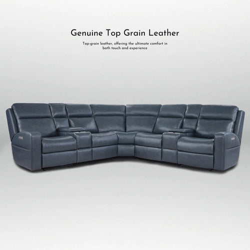 110 W Breite Echtleder Power-Sofa mit Stauraum, USB- und USB-C-Anschluss für Wohnzimmer
