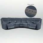110 W Breite Echtleder Power-Sofa mit Stauraum, USB- und USB-C-Anschluss für Wohnzimmer