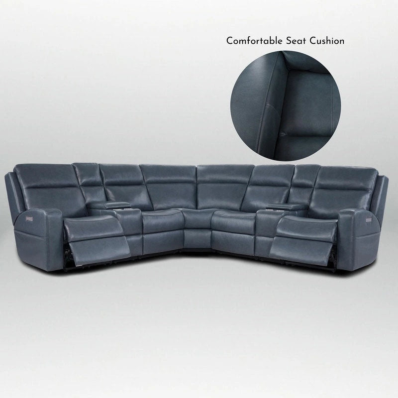 110 W Breite Echtleder Power-Sofa mit Stauraum, USB- und USB-C-Anschluss für Wohnzimmer
