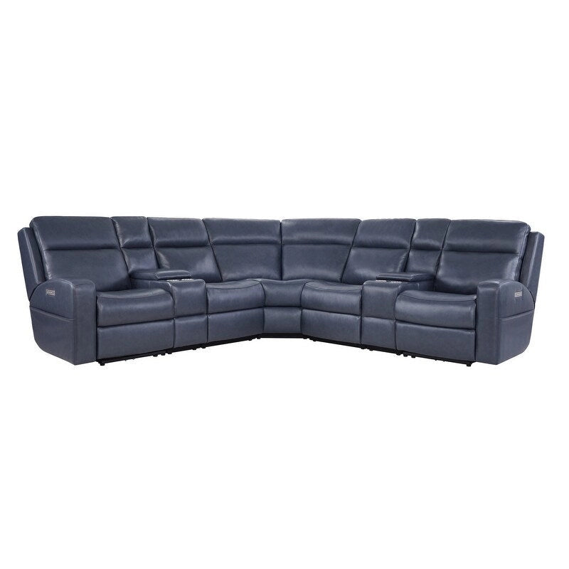 110 W Breite Echtleder Power-Sofa mit Stauraum, USB- und USB-C-Anschluss für Wohnzimmer