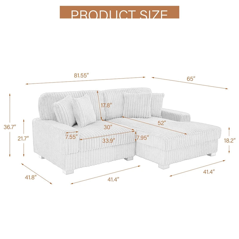 Modulares XXL-Sofa-Set mit Chaiselongue und Sessel für drinnen