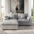 Modulares Ecksofa "Cloud Couch" mit Ottoman, 119" L-förmiges minimalistisches Ecksofa aus Leinen-Mischgewebe für das Wohnzimmer