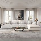 Modulares Ecksofa "Cloud Couch" mit Ottoman, 119" L-förmiges minimalistisches Ecksofa aus Leinen-Mischgewebe für das Wohnzimmer