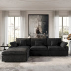 Modulares Ecksofa "Cloud Couch" mit Ottoman, 119" L-förmiges minimalistisches Ecksofa aus Leinen-Mischgewebe für das Wohnzimmer