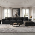 Modulares Ecksofa "Cloud Couch" mit Ottoman, 119" L-förmiges minimalistisches Ecksofa aus Leinen-Mischgewebe für das Wohnzimmer