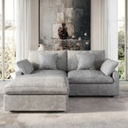 Modulares Ecksofa "Cloud Couch" mit Ottoman, 119" L-förmiges minimalistisches Ecksofa aus Leinen-Mischgewebe für das Wohnzimmer