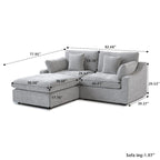 Modulares Ecksofa "Cloud Couch" mit Ottoman, 119" L-förmiges minimalistisches Ecksofa aus Leinen-Mischgewebe für das Wohnzimmer