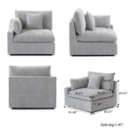 Modulares Ecksofa "Cloud Couch" mit Ottoman, 119" L-förmiges minimalistisches Ecksofa aus Leinen-Mischgewebe für das Wohnzimmer