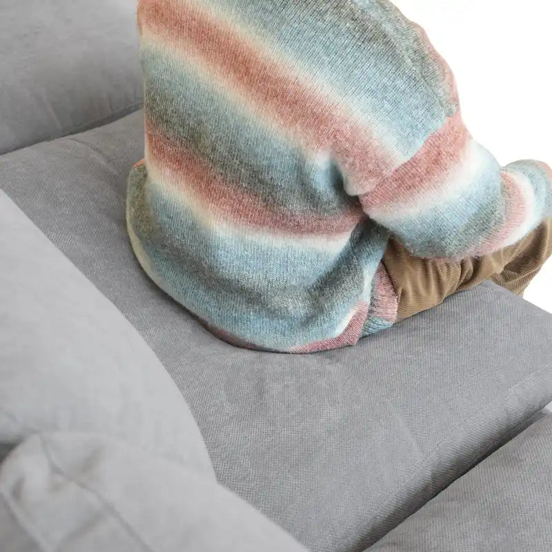 Modulares Ecksofa "Cloud Couch" mit Ottoman, 119" L-förmiges minimalistisches Ecksofa aus Leinen-Mischgewebe für das Wohnzimmer