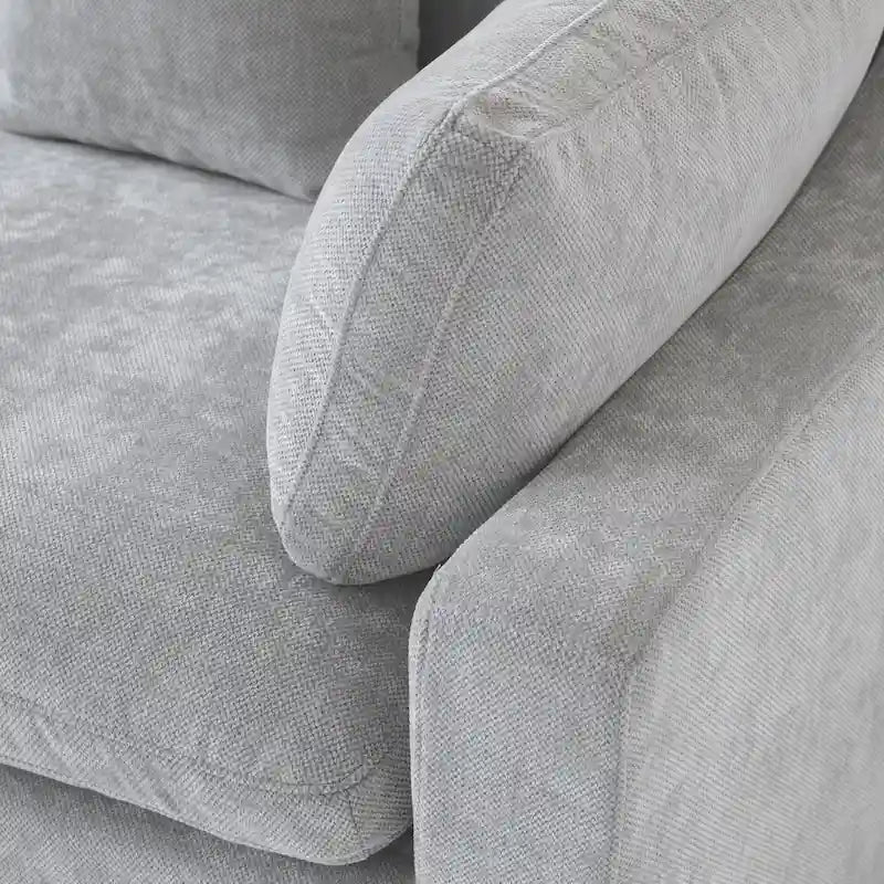 Modulares Ecksofa "Cloud Couch" mit Ottoman, 119" L-förmiges minimalistisches Ecksofa aus Leinen-Mischgewebe für das Wohnzimmer