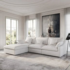 Modulares Ecksofa "Cloud Couch" mit Ottoman, 119" L-förmiges minimalistisches Ecksofa aus Leinen-Mischgewebe für das Wohnzimmer