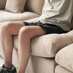 Modulares Ecksofa Cloud Couch mit Ottoman, L-förmiges Ecksofa aus Leinenmischung, minimalistisches Design, für das Wohnzimmer, Khaki