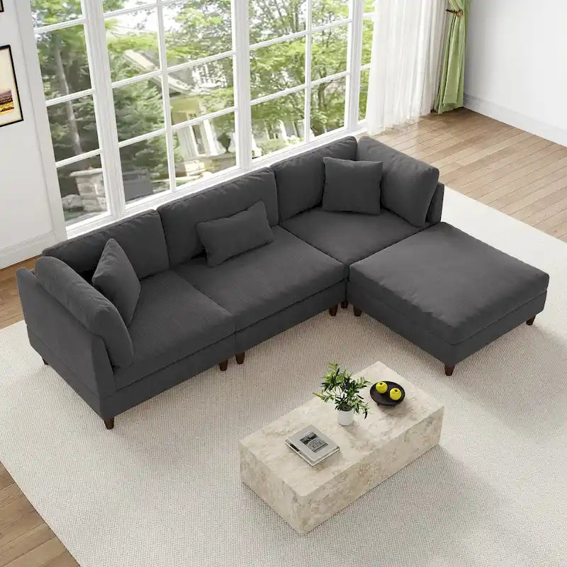 Modulares Sofa mit Ottoman für Wohnzimmer-Set - 112 B