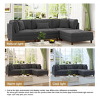 Modulares Sofa mit Ottoman für Wohnzimmer-Set - 112 B