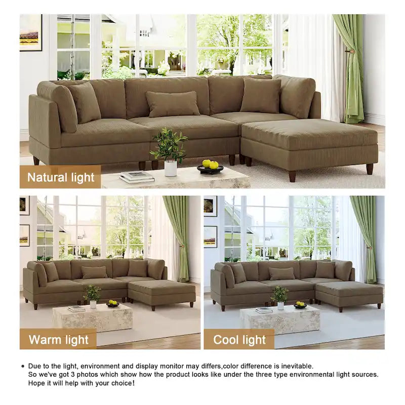 Modulares Sofa mit Ottoman für Wohnzimmer-Set - 112 B