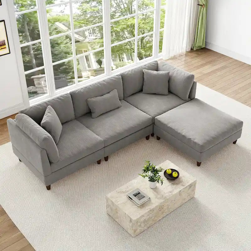 Modulares Sofa mit Ottoman für Wohnzimmer-Set - 112 B