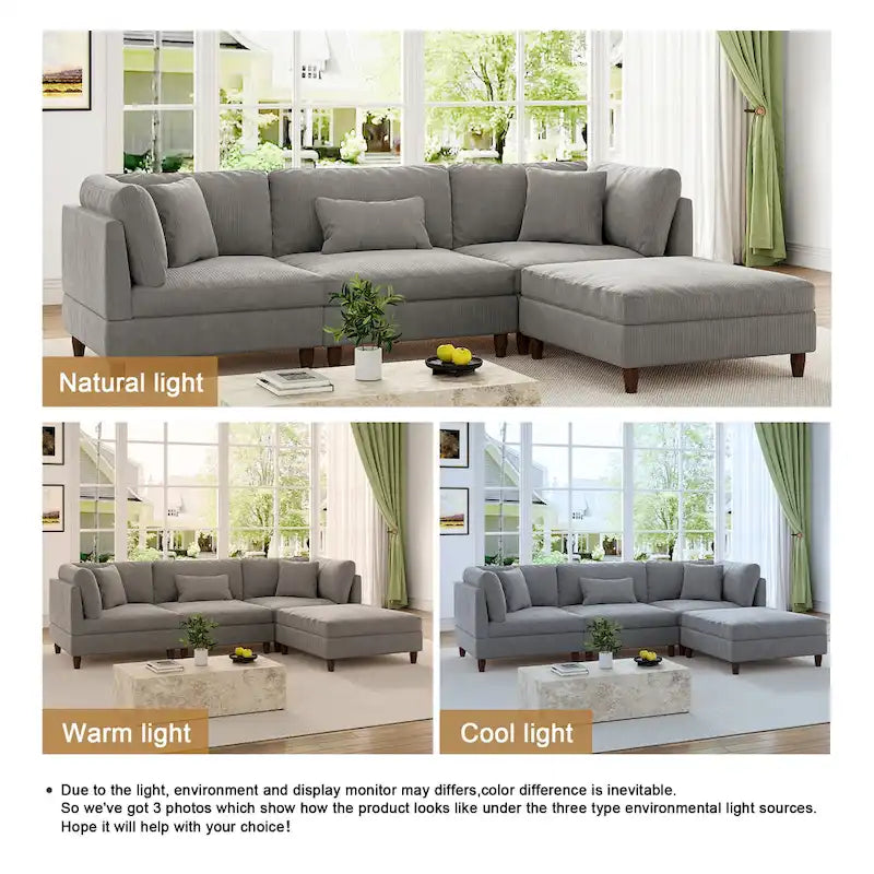 Modulares Sofa mit Ottoman für Wohnzimmer-Set - 112 B
