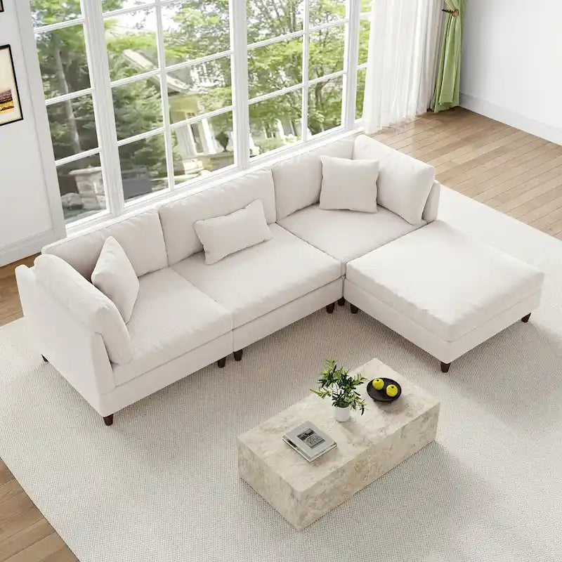 Modulares Sofa mit Ottoman für Wohnzimmer-Set - 112 B