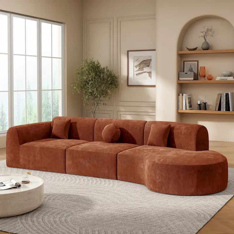 Christopher Knight Home - Buker Geschwungenes Polyester-Ecksofa