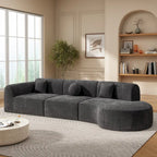 Christopher Knight Home - Buker Geschwungenes Polyester-Ecksofa
