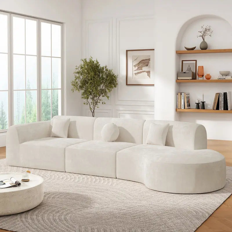 Christopher Knight Home - Buker Geschwungenes Polyester-Ecksofa